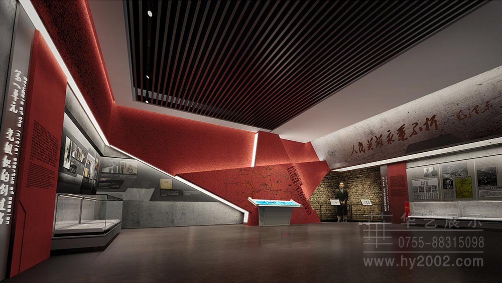 大別山革命歷史紀念館效果圖,展廳設(shè)計