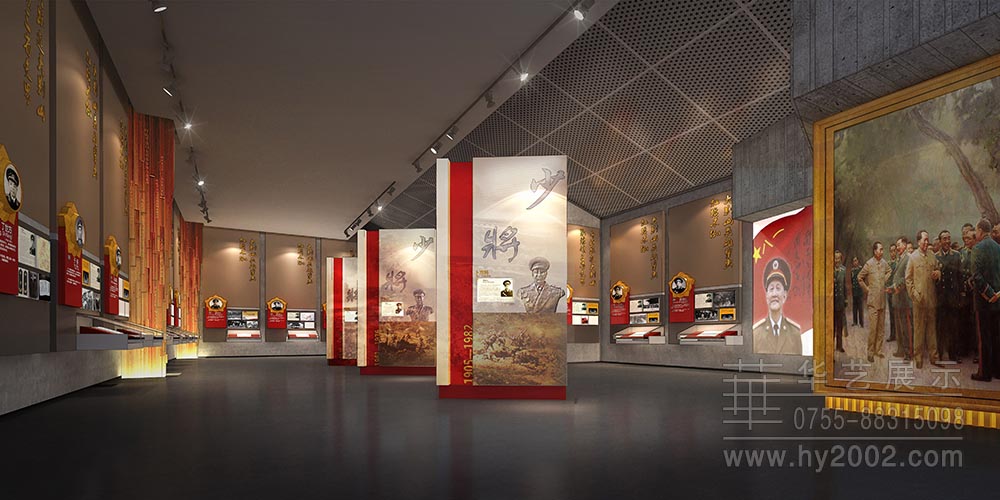 大別山革命歷史紀念館效果圖,展廳設(shè)計,展廳半身雕塑